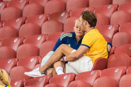 Stina Blackstenius of Sweden looks dejected