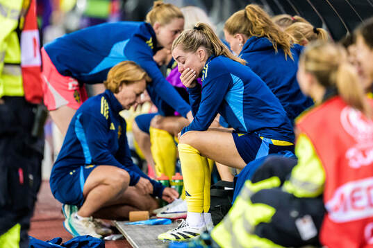 Linda Sembrant of Sweden looks dejected