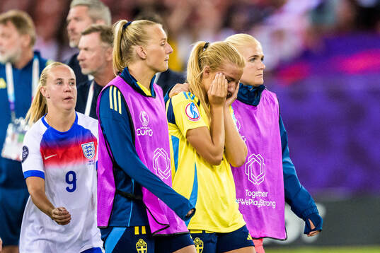 Smilla Holmberg of Sweden looks dejected