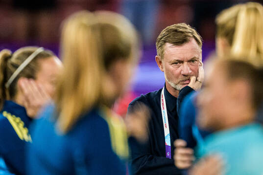 Head coach Peter Gerhardsson of Sweden looks dejected