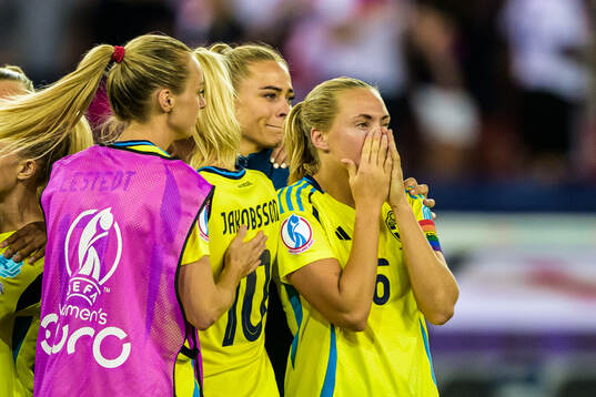 Magdalena Eriksson of Sweden looks dejected