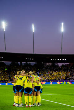 Players of Sweden celebrate