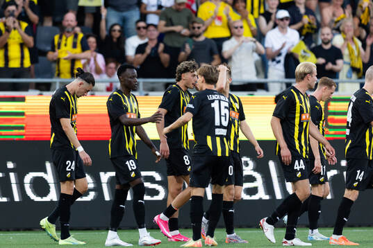 John Paul Dembe of Häcken celebrates
