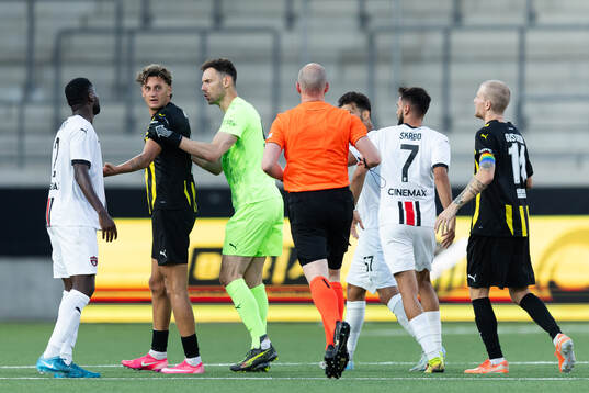 Patrick Nwadike of Spartak Trnava and Silas Andersen and