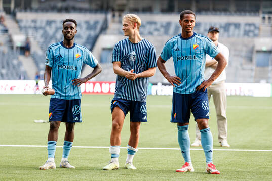Djurgårdens Tokmac Nguen, Tobias Gulliksen och Zakaria Sawo