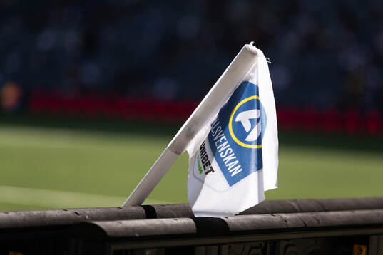 En hörnflagga innan fotbollsmatchen i Allsvenskan mellan