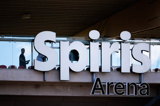 Exteriör vy på Spiris arena