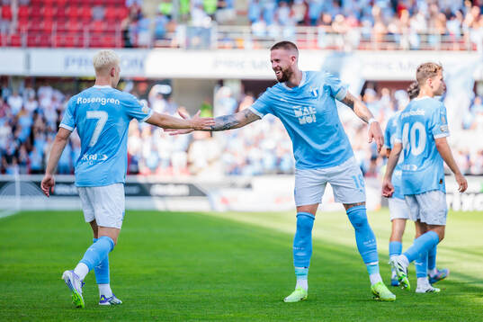 Malmö FFs Otto Rosengren och Pontus Jansson jublar