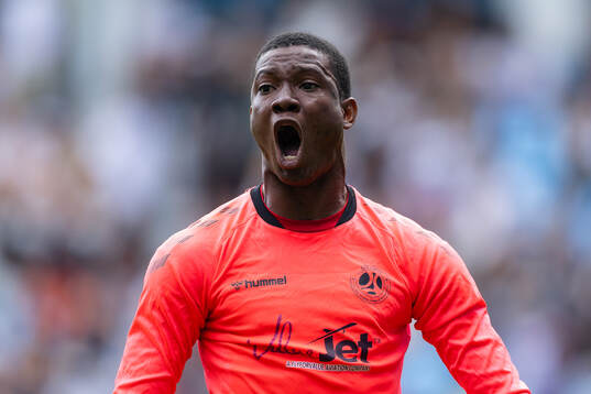Beyond Limits målvakt Daniel Aiyenugba jublar