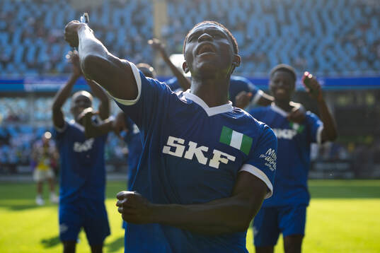 Nigerian Eagles spelare jublar