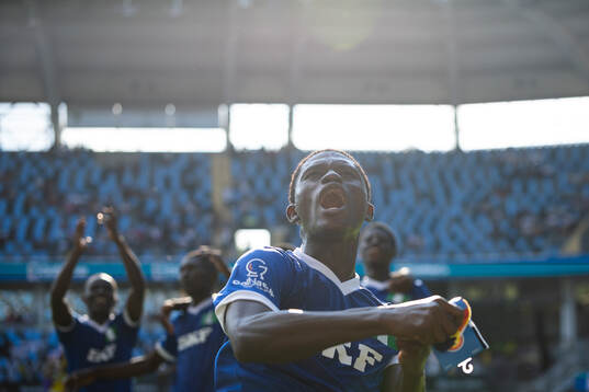 Nigerian Eagles spelare jublar