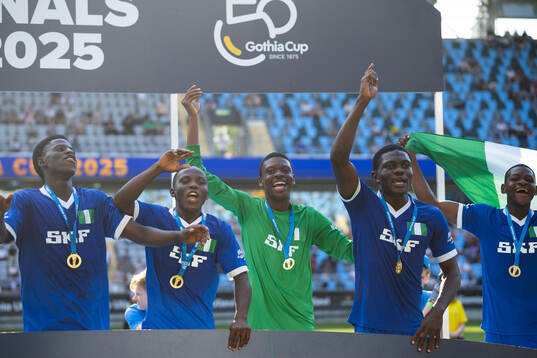 Nigerian Eagles spelare jublar