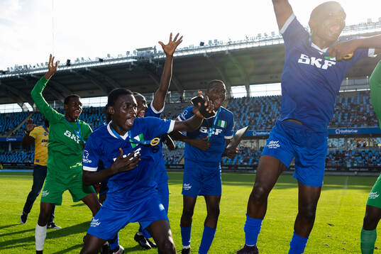 Nigerian Eagles spelare jublar
