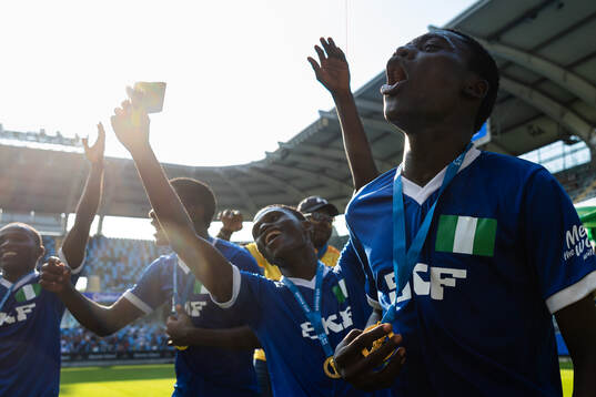 Nigerian Eagles spelare jublar