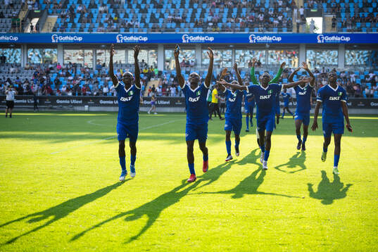 Nigerian Eagles spelare jublar