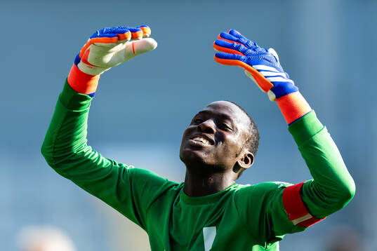Nigerian Eagles målvakt jublar