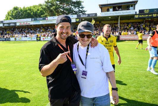 Mjällbys klubbchef Jacob Lennartsson och chefsscout Arvid