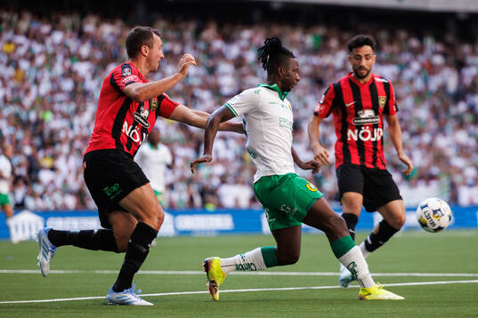Brommapojkarnas Even Hovland och Hammarbys Moise Elohim