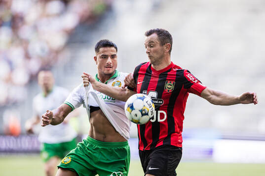 Hammarbys Jusef Erabi och Brommapojkarnas Even Hovland