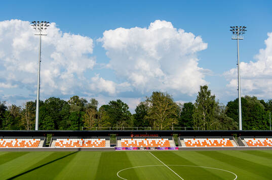LNK Sporta Parks a head of a UEFA Champions League training