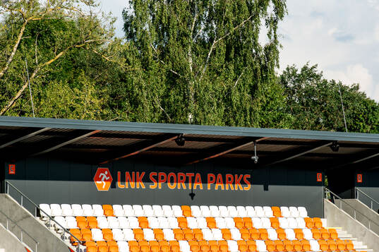 LNK Sporta Parks a head of a UEFA Champions League training