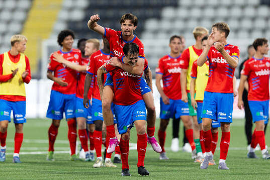 Helsingborgs Wilhelm Loeper och Jon Birkfeldt  jublar