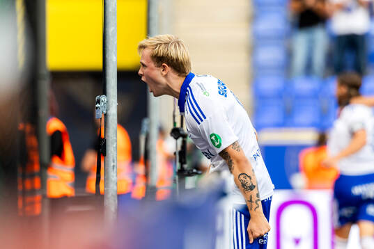 IFK Norrköpings Isak Andri Sigurgeirsson jublar