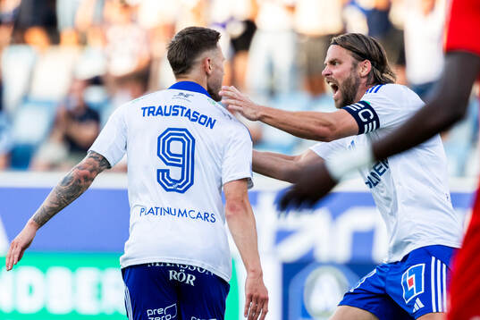IFK Norrköpings Arnor Traustason jublar med Christoffer