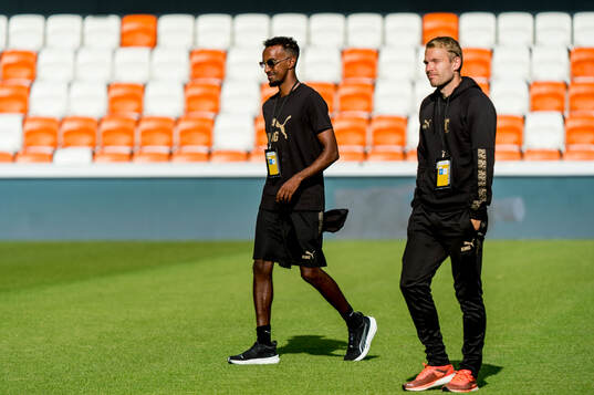 Taha Ali and Oscar Lewicki of Malmö FF
