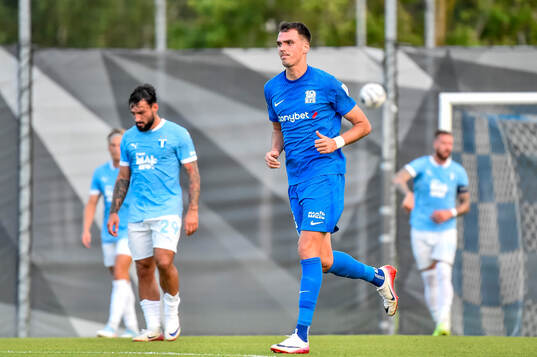Darko Lemajic of FK RFS celebrates