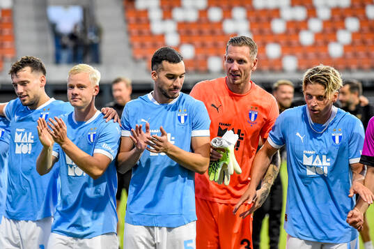 Otto Rosengren, Andrej Djuric, goalkeeper Robin Olsen and