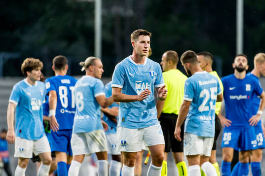 Lasse Berg Johnsen of Malmö FF celebrates