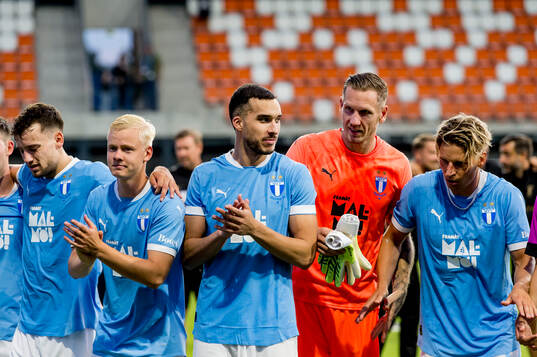 Otto Rosengren, Andrej Djuric, goalkeeper Robin Olsen and