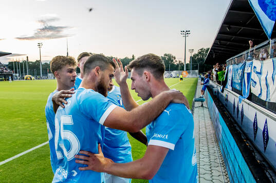 Gabriel Busanello and Lasse Berg Johnsen of Malmö FF