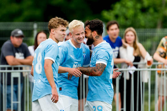 Hugo Bolin, Otto Rosengren and Sead Haksabanovic of Malmö