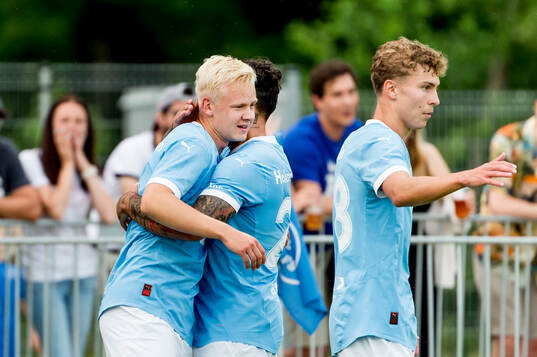 Hugo Bolin, Otto Rosengren and Sead Haksabanovic of Malmö