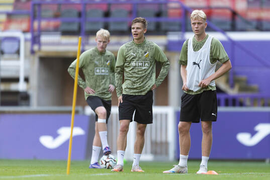 Lasse Madsen, Adrian Svanbäck and Isak Brusberg of Häcken