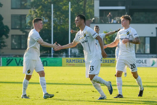 Mads Thychosen, Aron Csongvai and Erik Flataker of AIK