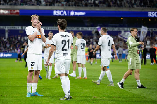 Olle Samuelsson and Adam Lundkvist of Häcken look dejected