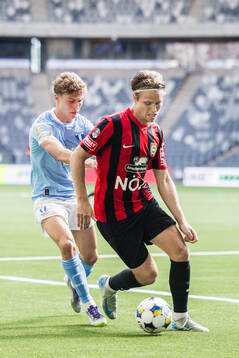 Malmö FFs Hugo Bolin och Brommapojkarnas Oliver Zandén