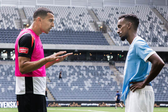 Brommapojkarnas Nabil Bahoui och Malmö FFs Taha Ali