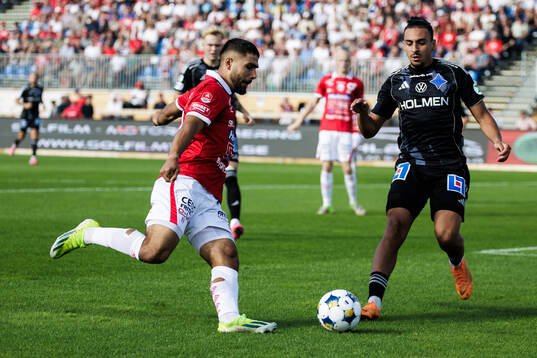 Degerfors Omar Faraj och IFK Norrköpings Moutaz Neffati