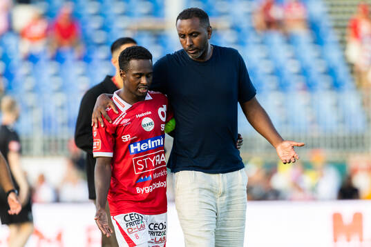 Degerfors Nahom Netabay och Degerfors tränare Henok Goitom