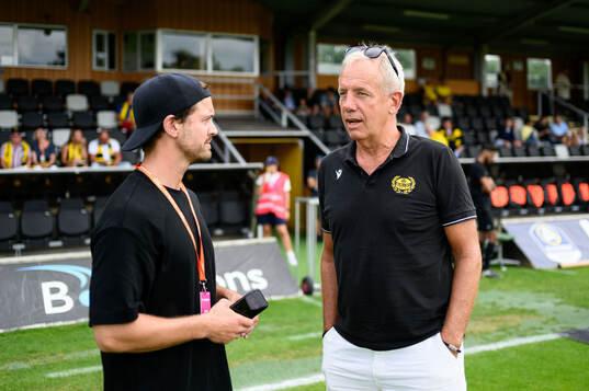 Mjällbys klubbchef Jacob Lennartsson och sportchef Hasse