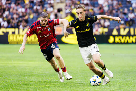 Östers Daniel Ljung och AIKs Yannick Geiger