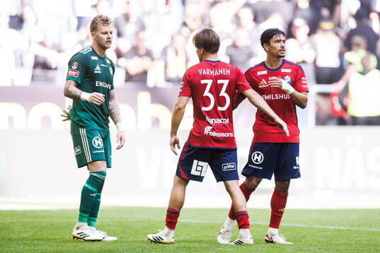 Östers målvakt Robin Wallinder, Tatu Varmanen och Lukas