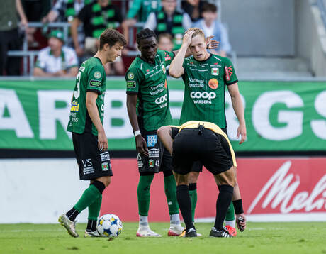 Varbergs Olle Edlund, Calvin Kabuye och Emil Hellman