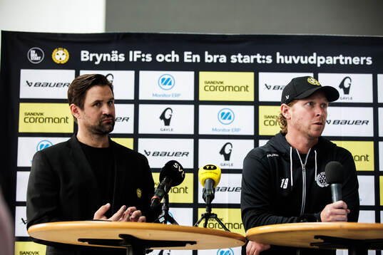 Brynäs sportchef Johan Alcén och Nicklas Bäckström