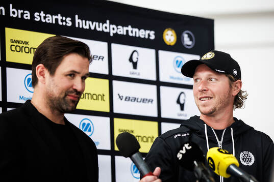 Brynäs sportchef Johan Alcén och Nicklas Bäckström