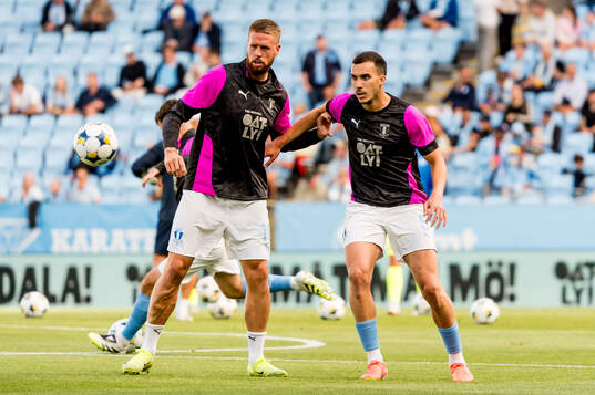 Pontus Jansson and Andrej Djuric of Malmö FF